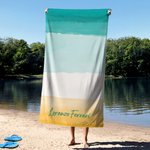 Asciugamano da spiaggia personalizzato con nome a colori sfumati oversize ad asciugatura rapida regalo per vacanze estive per famiglia e amici