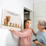Personalized Highland Cow Family Poster Frameless Framed Painting with 2-17 Names Home Decor Birthday Mother's Day Father's Day Gift for Mom Dad