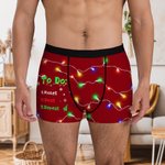 Personalized To Do List Colored Lights Breathable Men's Boxer Brief Underwear with Name  Birthday Christmas Gift for Husband Boyfriend