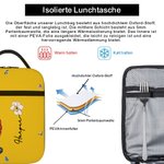 Personalisierte Cartoon Figur Isolierte Lunchtasche mit Namen Geburtsblume Wasserdicht Tragbar Schulanfang Arbeit Picknick Geschenk für Kinder Familie