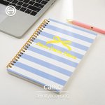 Henkilökohtainen Sorority Bow Stripe Spiral A5 muistikirja tekstin kanssa luku osapuoli Bid päivä lahja uusille Sorority jäsenet Girls丨Callie x Affinity Licensing