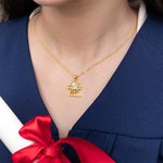 Personalisierte Graduierung Kappe Graduierung Scroll Herz Birthstone Anhänger Halskette mit Namen Klasse von 2025 Graduierung Geschenk für Absolventen