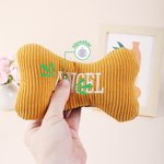 Giocattolo per cani personalizzato a forma di osso morbido in velluto a coste con nome ricamato Regalo di compleanno per addestramento del cane per il proprietario dell'animale.