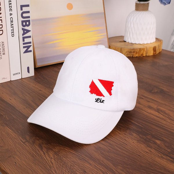 Personalised Embroidered Diving Flag Baseball Hat with Text Diving Expeditions Training Accessory Birthday Gift for Scuba Divers