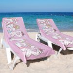 Personalisiertes Strandtuch zum Thema Einhorn-Regenbogen | mit Namen | Schnelltrocknend | Sandabweisend | Sommer Urlaub Geburtstag Geschenk für Kinder