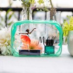 Personalizzato Ballerina nascita fiore design impermeabile chiaro borsa per il trucco con nome viaggio essenziale regalo di compleanno per le donne amanti della danza