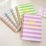 Henkilökohtainen Sorority Bow Stripe Spiral A5 muistikirja tekstin kanssa luku osapuoli Bid päivä lahja uusille Sorority jäsenet Girls丨Callie x Affinity Licensing