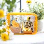Personalizzato Ballerina nascita fiore design impermeabile chiaro borsa per il trucco con nome viaggio essenziale regalo di compleanno per le donne amanti della danza