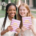 Henkilökohtainen Sorority Bow Stripe Spiral A5 muistikirja tekstin kanssa luku osapuoli Bid päivä lahja uusille Sorority jäsenet Girls丨Callie x Affinity Licensing