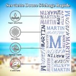 Serviette de Plage en Microfibre Personnalisée avec Nom et Initiale Cadeau Anniversaire Vacances Accessoire Plage pour Famille Amis