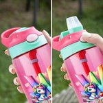 Personalisierte Aquarell Fantasy Einhorn 475 ml Wasserflasche mit Initiale und Namen Outdoor Zubehör Schulanfang Geburtstag Geschenk für Kinder