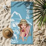 Personalizzato Campervan Cartoon Camping Character Quick Dry Oversized Beach Towel Summer Vacation Travel Holiday Gift for Campers Outdoor Enthusiasts