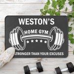 Gepersonaliseerde Visual Impact Dumbbell Sportschool deurmat met naam Sportschool Decor Verjaardagscadeau voor mannen fitnessliefhebbers