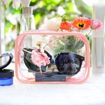 Personalizzato Ballerina nascita fiore design impermeabile chiaro borsa per il trucco con nome viaggio essenziale regalo di compleanno per le donne amanti della danza