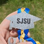 Personalized Two-colored Ribbon Braided Lei with Glitter Grad Cap Tag and Name Graduation Gift for Graduates