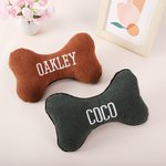 Giocattolo per cani personalizzato a forma di osso morbido in velluto a coste con nome ricamato Regalo di compleanno per addestramento del cane per il proprietario dell'animale.