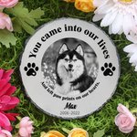 Personlig You Came Into Our Lives Paw Print Garden Stone med husdjursfoto Namn och år Trädgårdsdekoration Minnesmärke Sympati Present för husdjursägare