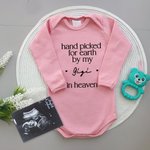 Hand Picked for Earth by My Loved One in Heaven - Personalized 100% Cotton Baby Bodysuit Kid T-shirt
