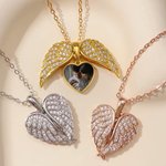 Mijn Beschermengel Altijd Dichtbij Mijn Hart - Gepersonaliseerde Sterling Zilveren Engelvleugel Foto Medaillon Ketting