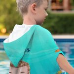 Toalla de playa con capucha de secado rápido y nombre personalizada con dibujos animados de animales del océano para niños Regalo de cumpleaños de vacaciones de verano para niños