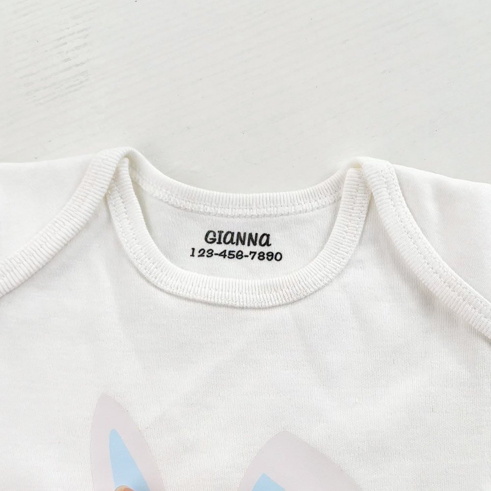 Personalized Cute Cat Fish Flower Fabric Clothing Self-Inking Stamp with Name and Number Daily Use Birthday Gift for Kids Mother Grandmother 6