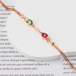 Personalizada Doble Peces Cruz Birthstone Pulsera Ajustable Dainty Joyería Religiosa Bautizo Cumpleaños Regalo para Mujeres Creyentes