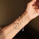 Tatuaggio temporaneo personalizzato impermeabile e non tossico a forma di cuore con nomi, set di 15 tatuaggi per la festa della mamma e il compleanno della nonna.