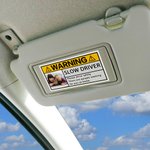 Personalized Photo Slow Driver Waterproof Warning Sticker Car Decor Accessory Father's Day Gift for Car Owner