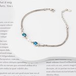 Personalizada Doble Peces Cruz Birthstone Pulsera Ajustable Dainty Joyería Religiosa Bautizo Cumpleaños Regalo para Mujeres Creyentes