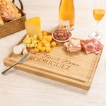 Personalized Engraved Name Bamboo Cutting Board with Juice Groove Housewarming Wedding Gift for Family Friend