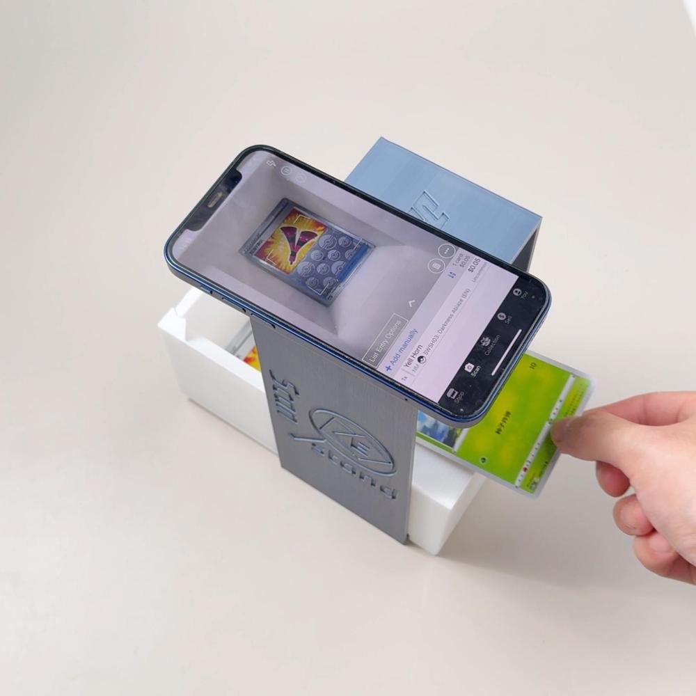 Personalized Sturdy 3D Printed Name Scanstand for Standard Size Unsleeved Cards with Phone Holder and Card Chute Birthday Gift for Card Game Lover 4