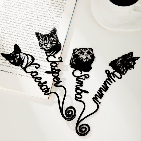 Marque-page personnalisé avec nom pour chat, chien et animal de compagnie Ecole, bureau, lecture, fournitures de bureau Cadeau d'anniversaire pour l'animal de compagnie, le rat de bibliothèque