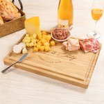Personalised Monogram Initial Name Date  FSC Bamboo Engraved Charcuterie Chopping Board with Juice Groove Housewarming Wedding Gift for Couple Family