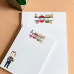 Personalized Pencil Apple Cartoon Character Notepad with Name Stationery Supplies Teacher's Day Gift for Teachers