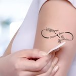 Tatouages Éphémères Personnalisés avec Noms Fleurs Symbole Infini Tatouage Non Toxique et Imperméable Cadeau de Mariage Anniversaire pour Couples Amis