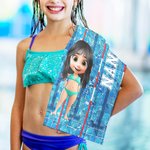Gepersonaliseerde 3D Cartoon Karakter Zwembad Zachte Sport Handdoek met Naam en Ophang Clip Sport Accessoires Verjaardagscadeau voor Jongens Meisjes