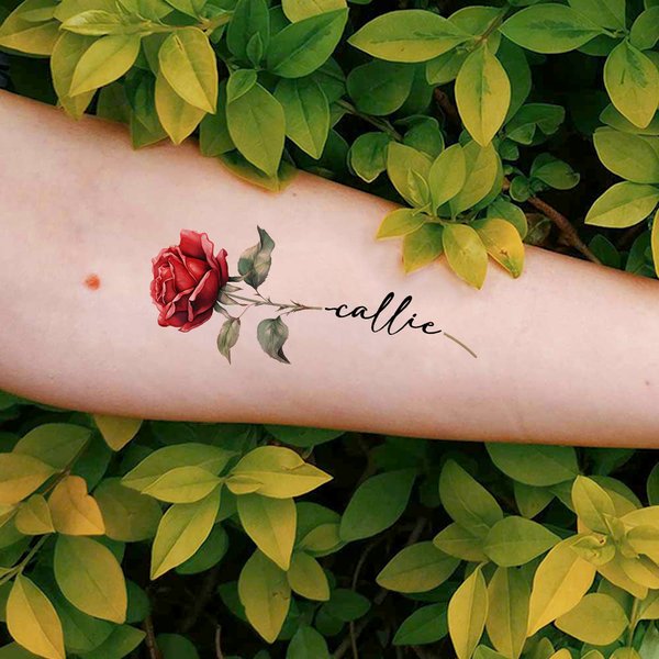Personalized 1-3 Watercolour Birth Flower Waterproof Non-toxicity Temporary Tattoo Stickers with Name Holiday Gift for Besties Tattoo Lovers