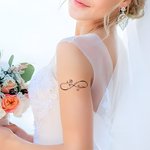 Tatouages Éphémères Personnalisés avec Noms Fleurs Symbole Infini Tatouage Non Toxique et Imperméable Cadeau de Mariage Anniversaire pour Couples Amis