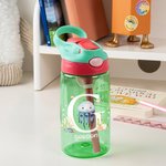 Personalized Cute Marine Animal Initial 16 oz Kid Water Bottle with Name and Silicone Straw Birthday Back to School Gift for Boys Girls