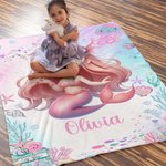 Personalisierte Fantasy Meerjungfrau weiche Decke mit Namen Home Decor Geburtstag Geschenk für Mädchen Meerjungfrau Liebhaber