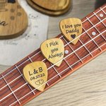 Personalized Cartoon Character Wooden Guitar Picks Storage Box Set with Name and Text Birthday Gift for Musician Guitar Player