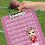 Portapapeles acrílico personalizado con nombre de personaje de baloncesto y fútbol de dibujos animados Regalo de cumpleaños para el entrenador o miembro del equipo
