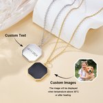 Personalized Unisex Heat-Activated Magic Hidden Photo Necklace with Engraved Text Memorial Jewellery Birthday Anniversary Gift for Family Friends