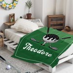 Personalized Golf Ice Cream Dripping  Soft Throw Blanket with Name Home Decor Birthday Gift for Golf Players Lovers