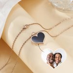 Collier unisexe personnalisé avec photo thermique - Forme de pendentif et texte gravé au dos à choix - Cadeau d'anniversaire pour la famille les amis