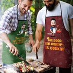 Gepersonaliseerd Grappig MR. GOOD LOOKIN Gezichtsfoto Barbecue Waterdicht Verstelbaar Herenschort met Naam Vaderdag Verjaardagscadeau voor Man BBQ Master