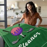 Personalized Golf Ice Cream Dripping  Soft Throw Blanket with Name Home Decor Birthday Gift for Golf Players Lovers