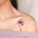 Personalisert 1-3 akvarell fødselsblomst vanntett giftfri midlertidig tatovering klistremerker med navn feriegave til bestevenner tatoveringselskere