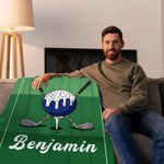 Personalized Golf Ice Cream Dripping  Soft Throw Blanket with Name Home Decor Birthday Gift for Golf Players Lovers