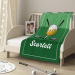 Personalized Golf Ice Cream Dripping  Soft Throw Blanket with Name Home Decor Birthday Gift for Golf Players Lovers